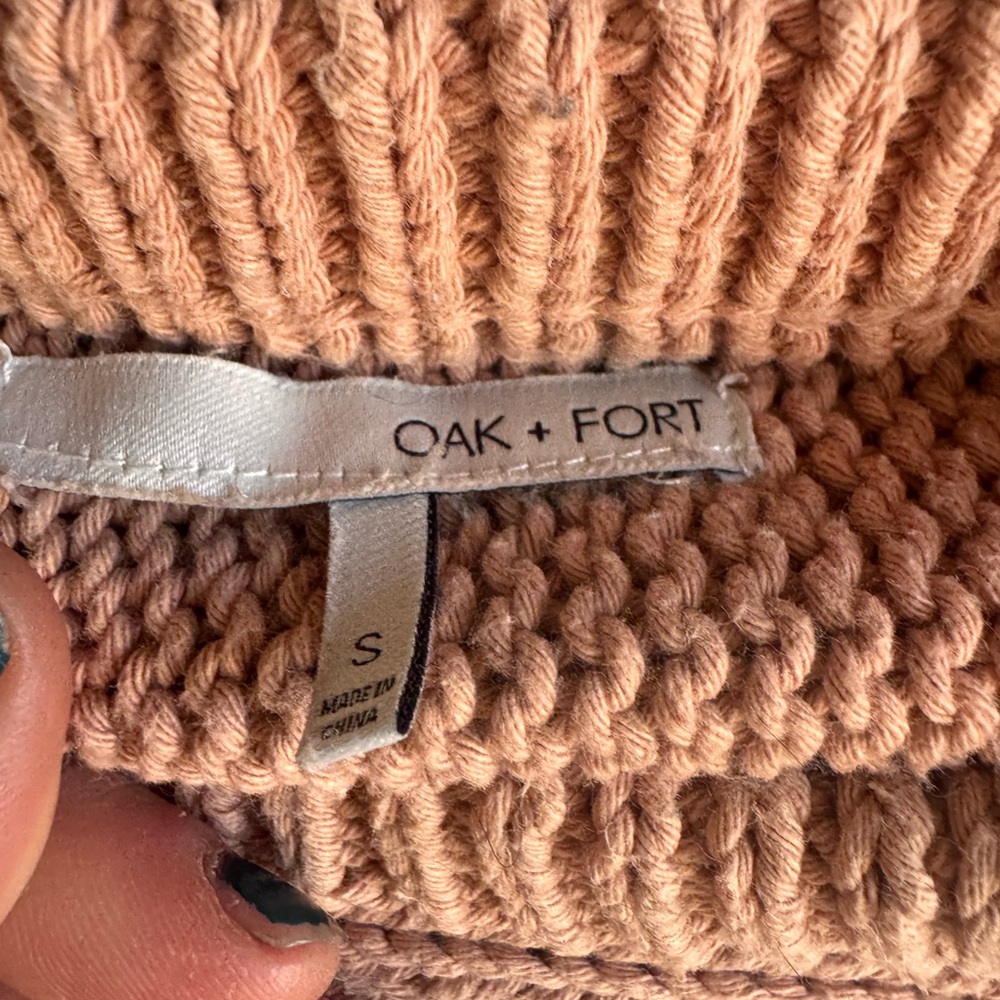 OAK + FORT Women's Crewneck Sweater in Warm Brown - Picture 7 of 10